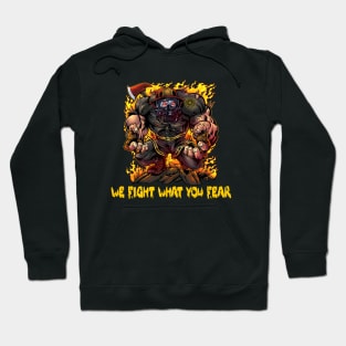 Firefighter Tough Cartoon Beast Fight Fear Hoodie